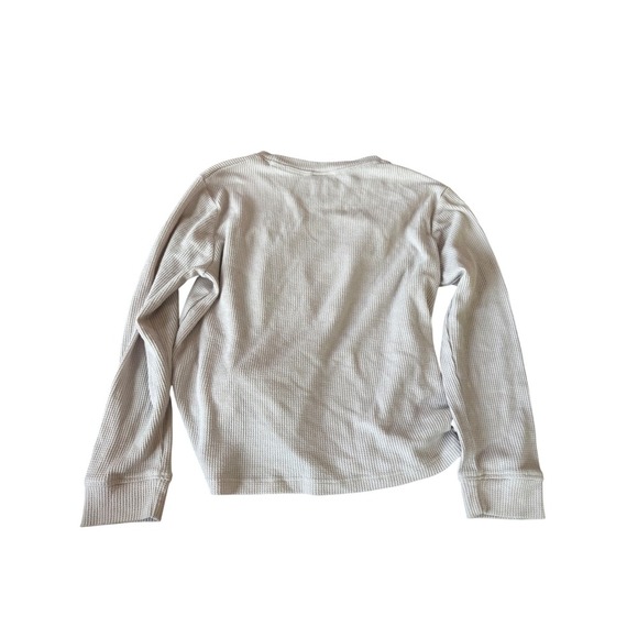 Abercrombie Kids Girls Top Size 7/8 Waffle Knit Heart Tie Front Long Sleeve - Picture 2 of 5